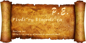 Piváry Eleonóra névjegykártya